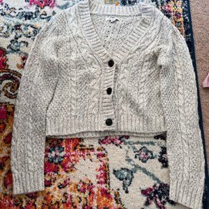 Cropped button up sweater